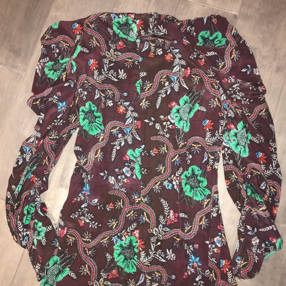 ISABEL MARANT PRINTED GATHERED SHOULDER BLOUSE 38 - Picture 8 of 9